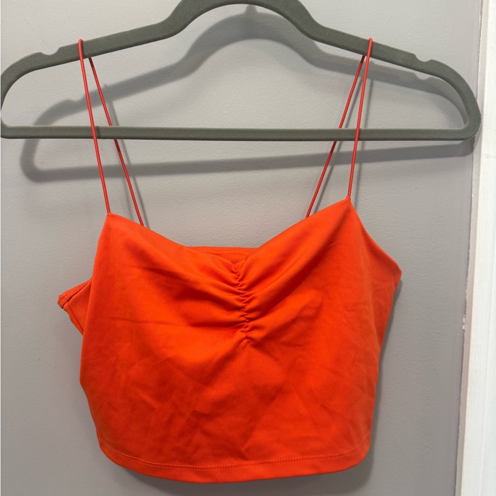 Madewell Vibrant Orange Cropped Camisole Top